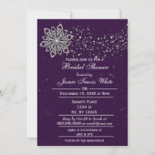 Uitnodiging tot Paars en Silver Winter Vrijgezelle (Voorkant)