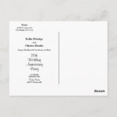 Uitnodiging tot Paars Roos Weddenschap Jubileum (Achterkant)