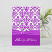 Uitnodiging tot Paarse en witte bruiloft (Staand voorkant)