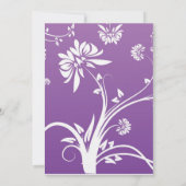 Uitnodiging tot Paarse Floral Wedding (Achterkant)