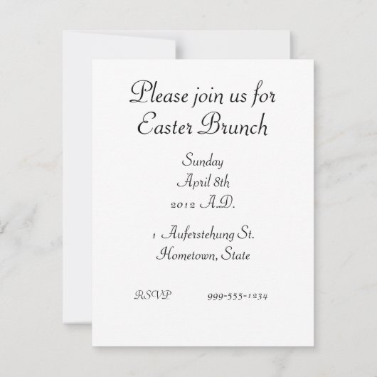 uitnodiging tot Pasen (Achterkant)