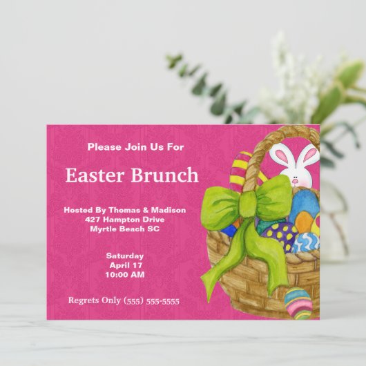 Uitnodiging tot Pasen-Brunch (Staand voorkant)