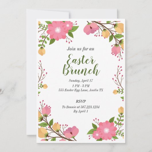 Uitnodiging tot Pasen-Brunch (Voorkant)