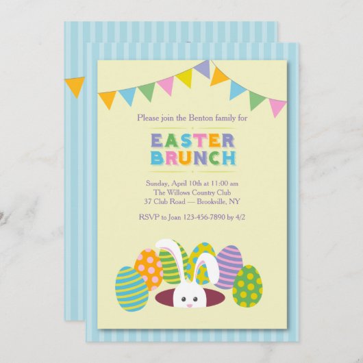 Uitnodiging tot Pasen-Brunch (Voorkant / Achterkant)