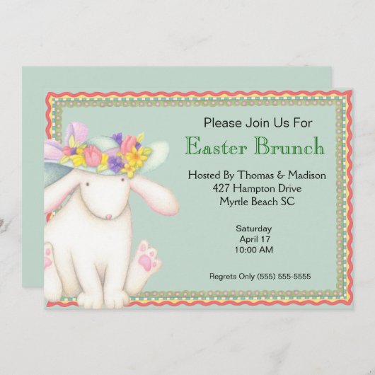 Uitnodiging tot Pasen-Brunch (Voorkant / Achterkant)