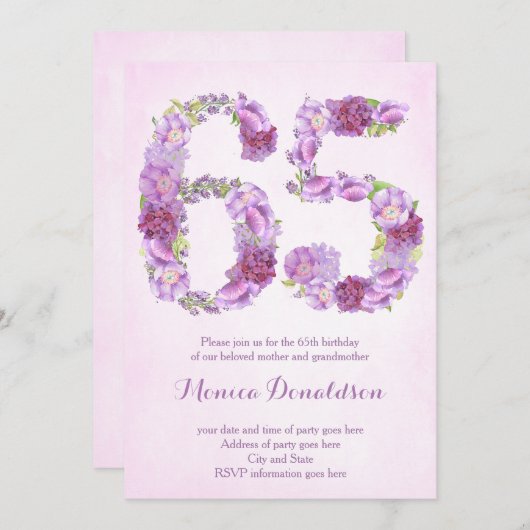 Uitnodiging tot pensionering, 65e uitnodiging op z (Voorkant / Achterkant)