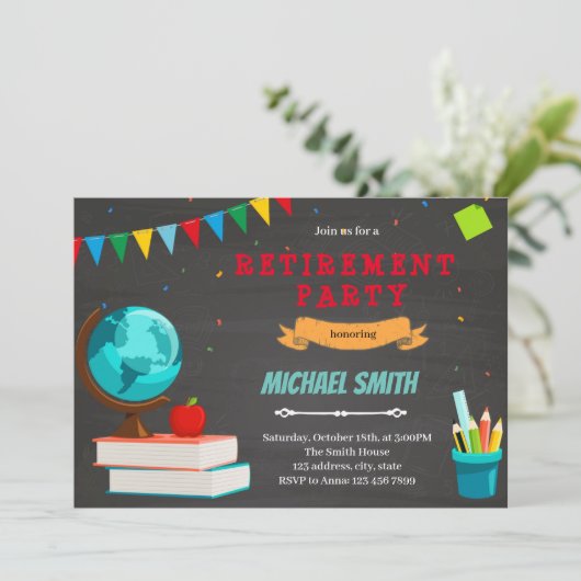 Uitnodiging tot pensionering leraar (Staand voorkant)