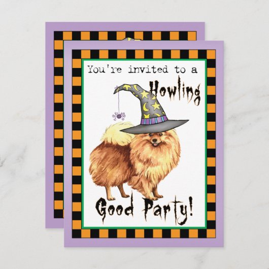 Uitnodiging tot pommerse heks (Voorkant / Achterkant)