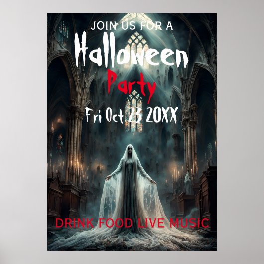 Uitnodiging tot Poster van Halloween Party (Voorkant)