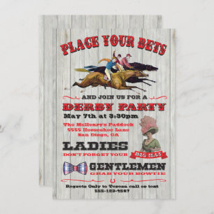 Uitnodiging tot Poster van Rustic Horse Racing Der