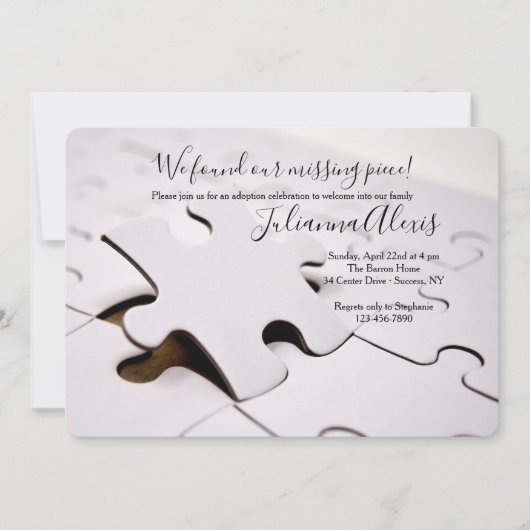 Uitnodiging tot puzzelstukjes (Voorkant)