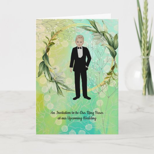 Uitnodiging tot Ring Barer op Wedding, Young Boy (Voorkant)