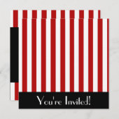 Uitnodiging tot rode en witte strepen (Voorkant / Achterkant)
