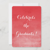 Uitnodiging tot Rode Waterverf Graduation Party (Achterkant)