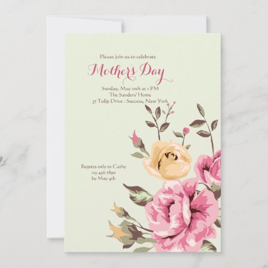 Uitnodiging tot Romance roos (Voorkant)