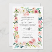 Uitnodiging tot rondtrekken van roze en perziks (Voorkant)