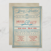 Uitnodiging tot  Rood-Wit en Blauwhuwelijk (Voorkant / Achterkant)