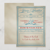 Uitnodiging tot  Rood-Wit en Blauwhuwelijk (Voorkant / Achterkant)