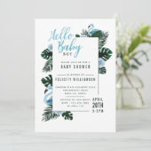 Uitnodiging tot Roos van Tropical Blue Flamingo (Staand voorkant)