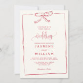 Uitnodiging tot roze bruiloft (Voorkant)