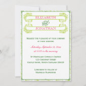 Uitnodiging tot roze en groene bannenweddenschappe (Voorkant)