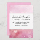 Uitnodiging tot roze harten (Voorkant / Achterkant)