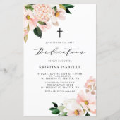 Uitnodiging tot roze Magnolia en Hydrangea Baby De (Voorkant)