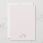 Uitnodiging tot roze Monogram bruiloft (Achterkant)