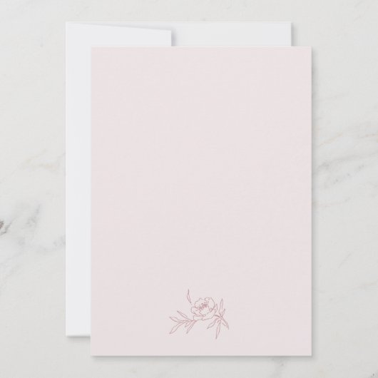 Uitnodiging tot roze Monogram bruiloft (Achterkant)