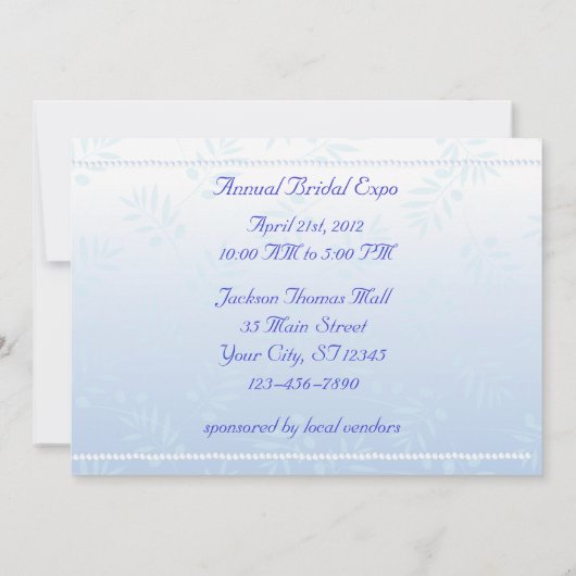 Uitnodiging tot Sjabloon Bridal Expo (Achterkant)