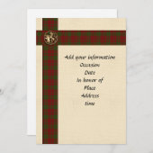 Uitnodiging tot sjabloon Masculine Schots gipsplaa (Voorkant / Achterkant)