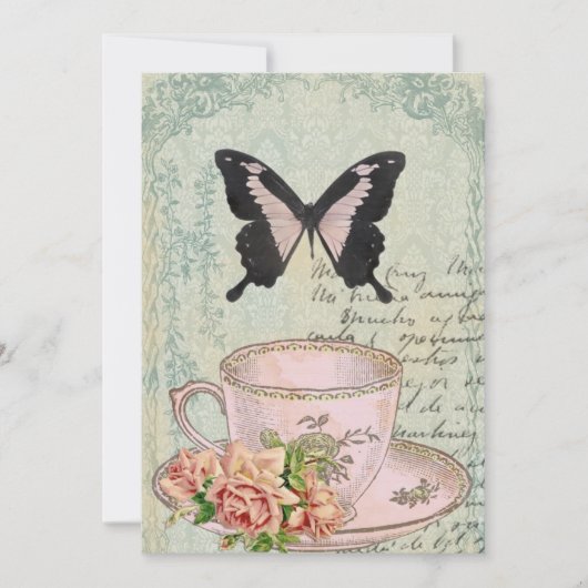 Uitnodiging tot Tea Time Wedding (Voorkant)