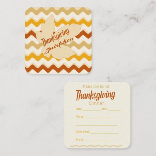 Uitnodiging tot Thanksgiving (Voorkant / Achterkant)