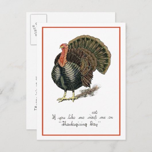 uitnodiging tot Thanksgiving (Voorkant / Achterkant)