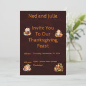 Uitnodiging tot Thanksgiving (Staand voorkant)