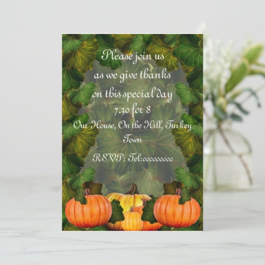 Uitnodiging tot Thanksgiving (Staand voorkant)