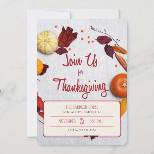 Uitnodiging tot Thanksgiving (Voorkant)