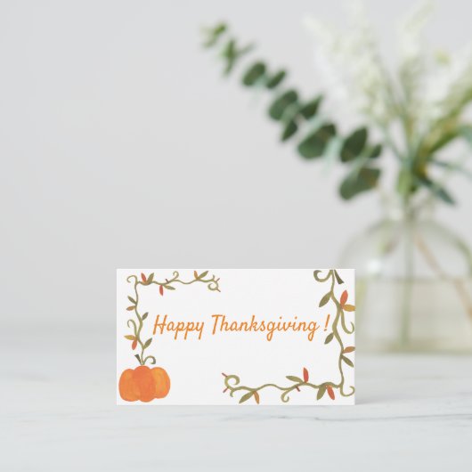 uitnodiging tot Thanksgiving Informatiekaartje (Staand voorkant)