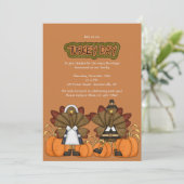 Uitnodiging tot Thanksgiving Turkije Day (Staand voorkant)