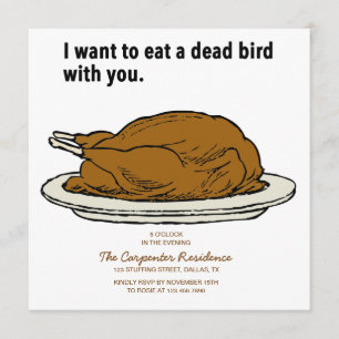 Uitnodiging tot Thanksgiving van dode vogels