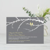 Uitnodiging tot Tortelduifjes bruiloft (ivoor) (Staand voorkant)