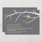 Uitnodiging tot Tortelduifjes bruiloft (ivoor) (Voorkant / Achterkant)