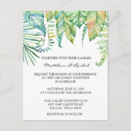 Uitnodiging tot Tropical Leaf Wedding