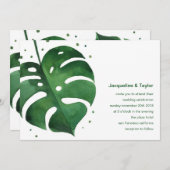 Uitnodiging tot Tropical Leaf Wedding (Voorkant / Achterkant)