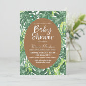 Uitnodiging tot tropisch baby shower (Staand voorkant)