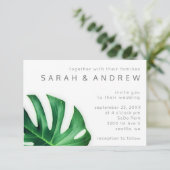 Uitnodiging tot tropische palmverpulvering minimal (Staand voorkant)