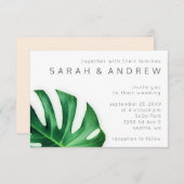 Uitnodiging tot tropische palmverpulvering minimal (Voorkant / Achterkant)