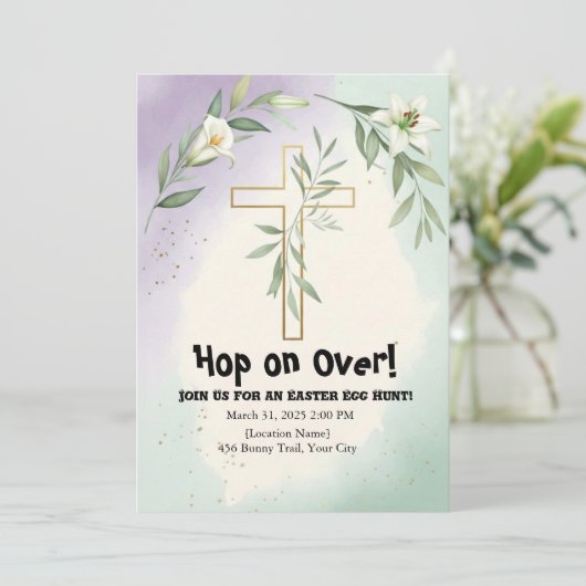 Uitnodiging tot uitnoeping Easter Egg Hunt (Staand voorkant)