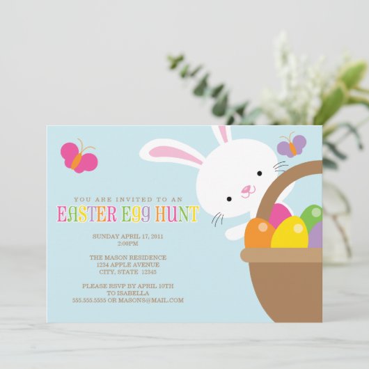 Uitnodiging tot uitnoeping Easter Egg Hunt (Staand voorkant)