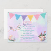 Uitnodiging tot uitnoeping Easter Egg Hunt (Voorkant / Achterkant)